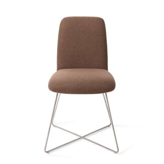 Jesper Home Taiwa Rustic Rye Eetkamerstoel - Cross Steel