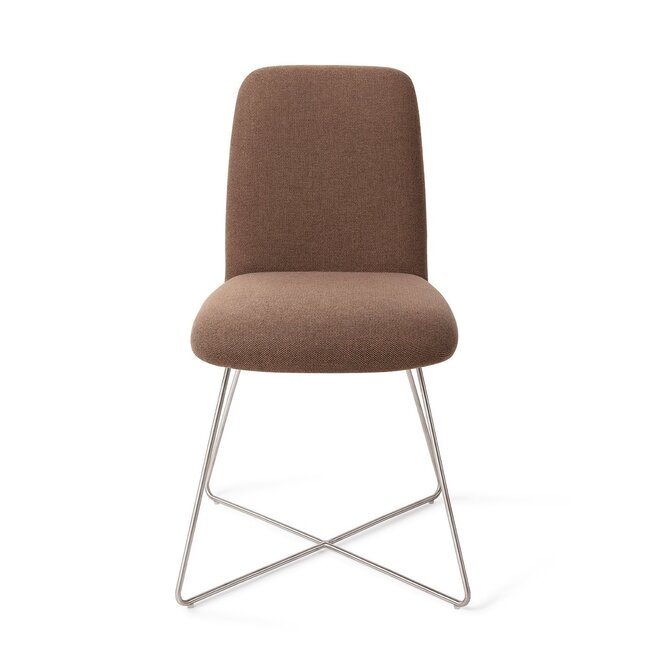Jesper Home Taiwa Rustic Rye Eetkamerstoel - Cross Steel