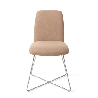 Jesper Home Taiwa Whisper Wheat Eetkamerstoel - Cross Steel