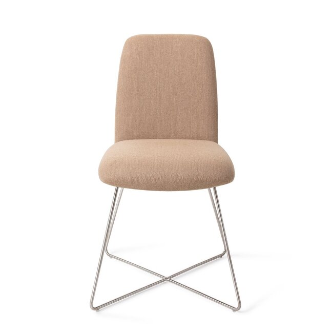 Jesper Home Taiwa Whisper Wheat Eetkamerstoel - Cross Steel