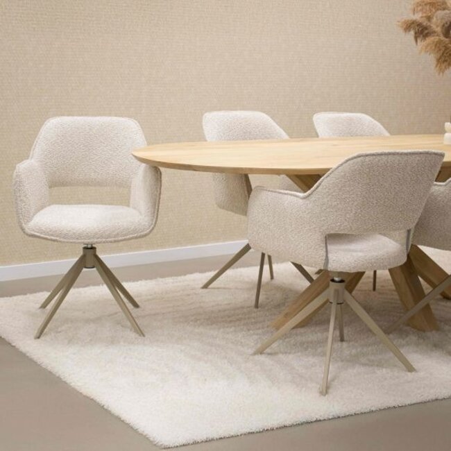 Kick Collection Eetkamerstoel Owen - Creme  - Onderstel Ecru
