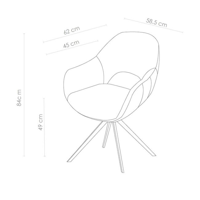 Eetkamerstoel Matera - Sneak Naturel 01  x Bull Brown 15