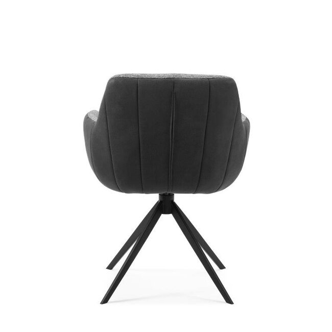 Eetkamerstoel Fiora -  Sneak Grey 65 x Bull Antracite 67