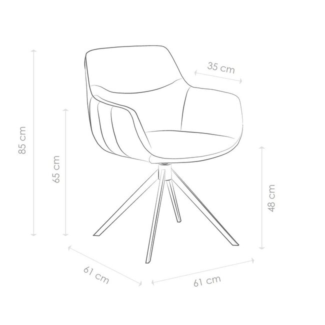 Eetkamerstoel Fiora - Sneak Naturel 01 x Bull Brown 15