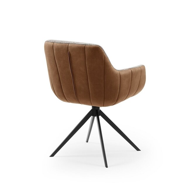 Eetkamerstoel Fiora - Sneak Naturel 01 x Bull Brown 15