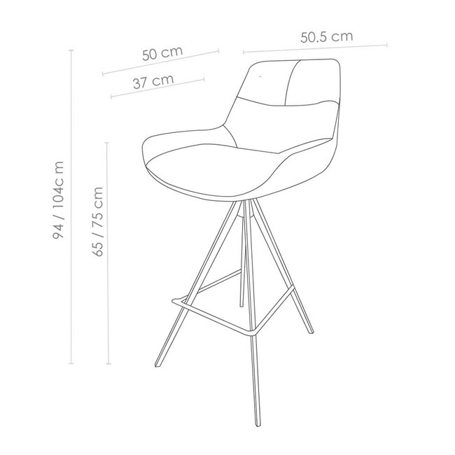 Barkruk Brava - San Remo 802 | 65 cm