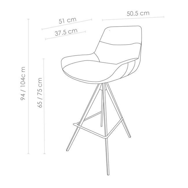 Barkruk Fiora - Sneak Liver 10 x Bull Liver 10 | 65 cm