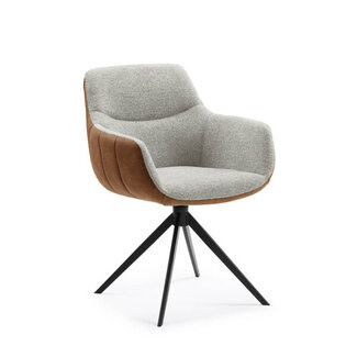 Eetkamerstoel Fiora - Sneak Naturel 01 x Bull Brown 15
