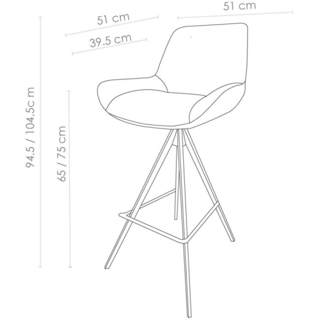Barkruk Peru - Sneak Naturel | 65 cm