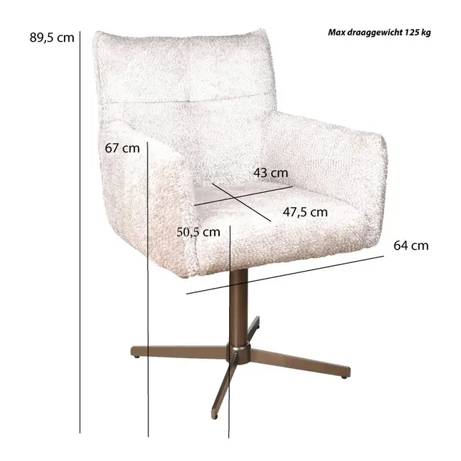 Eetkamerstoel Milano | Be Lovely Beige 170 - Turn