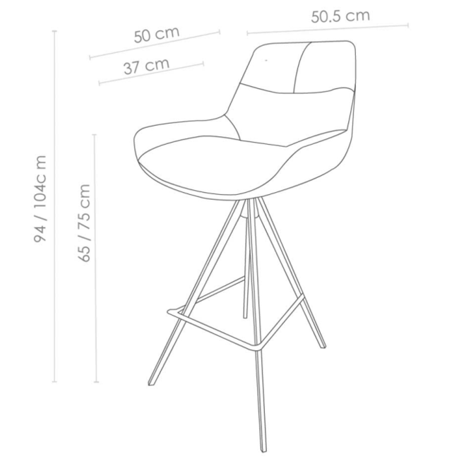 Barkruk Brava - San Remo 101 | 65 cm