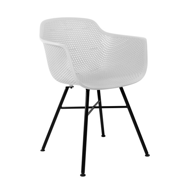 Kick Collection Buitenstoel Indy Wit - Zwart frame