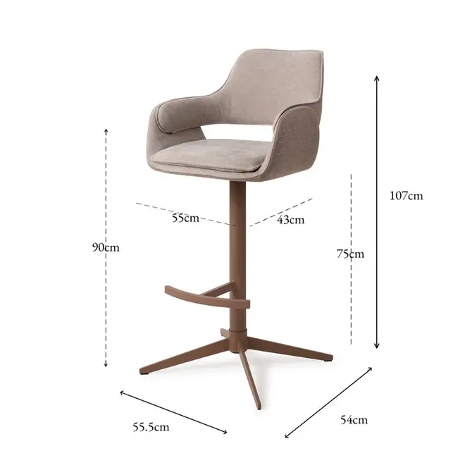 Jesper Home Oketo No Grey Mouse Barkruk (H)