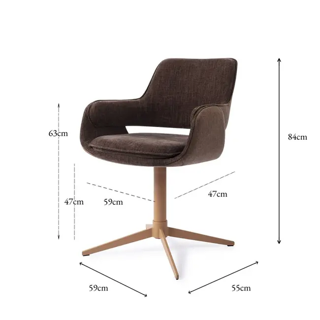 Jesper Home Oketo Eetkamerstoel - Chestnut Chase - Eetkamerstoel