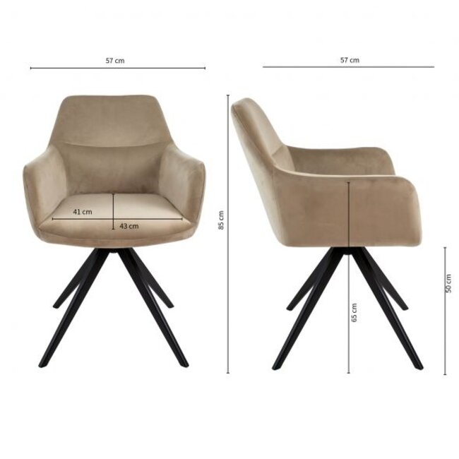 Kick Collection Eetkamerstoel  Tom - Champagne