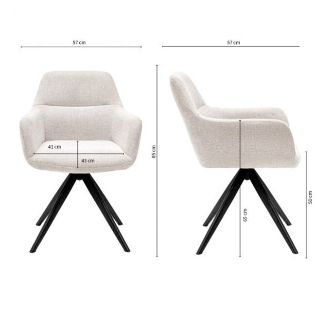 Kick Collection Eetkamerstoel  Tom - Texture Champagne