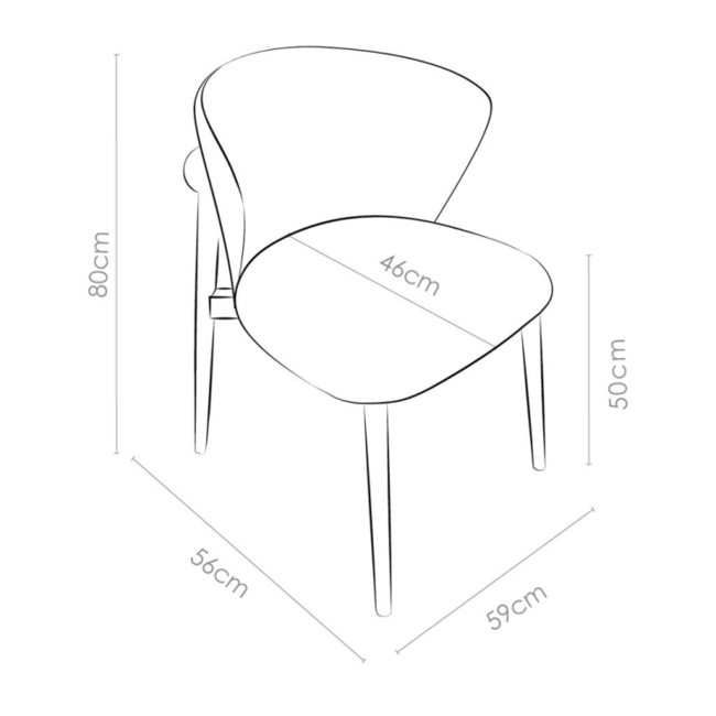 Hippestoelen  Eetkamerstoel Hera - Ascot Pearl - Houten Frame