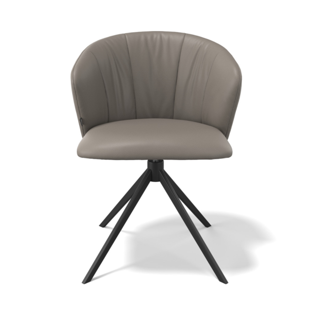 Eetkamerstoel Bianco - Smog Leer  - Turn Black