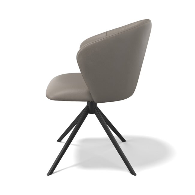 Eetkamerstoel Bianco - Smog Leer  - Turn Black