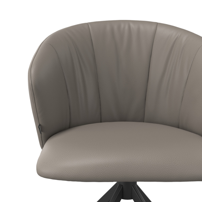 Eetkamerstoel Bianco - Smog Leer  - Turn Black