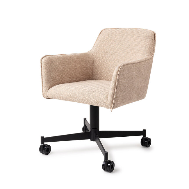 Jesper Home Hofu Wild Walnut Eetkamerstoel - Caster Black