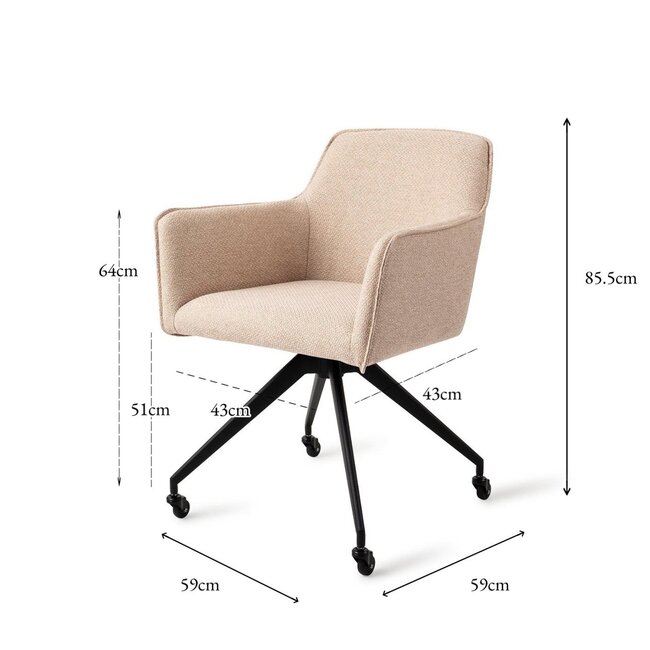 Jesper Home Hofu Wild Walnut Eetkamerstoel - Glide Black