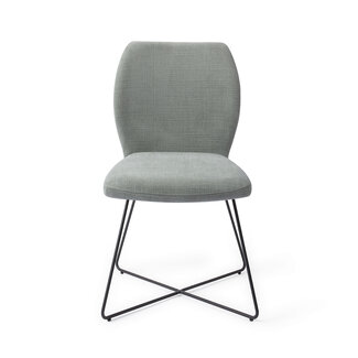 Jesper Home Ikata Breezy Blue Eetkamerstoel - Cross Black