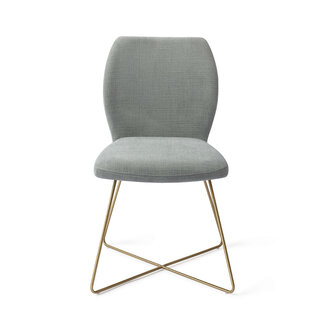 Jesper Home Ikata Breezy Blue Eetkamerstoel - Cross Gold