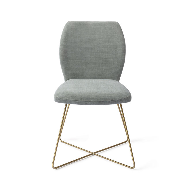 Jesper Home Ikata Breezy Blue Eetkamerstoel - Cross Gold