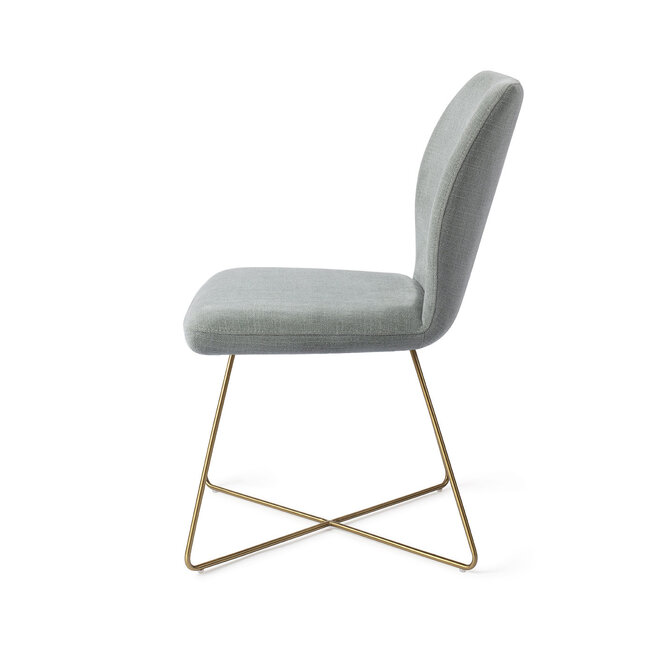 Jesper Home Ikata Breezy Blue Eetkamerstoel - Cross Gold