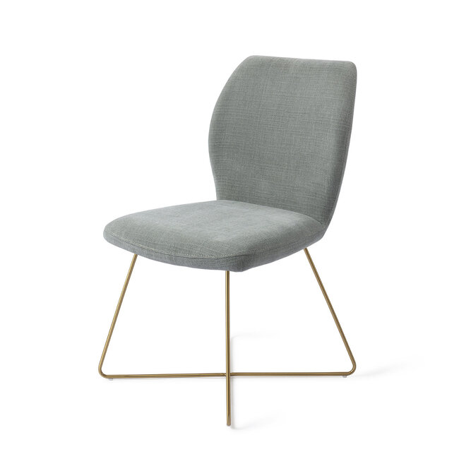 Jesper Home Ikata Breezy Blue Eetkamerstoel - Cross Gold