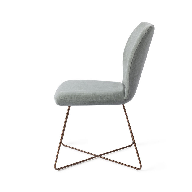 Jesper Home Ikata Breezy Blue Eetkamerstoel - Cross Rose Gold