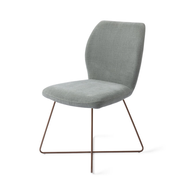 Jesper Home Ikata Breezy Blue Eetkamerstoel - Cross Rose Gold