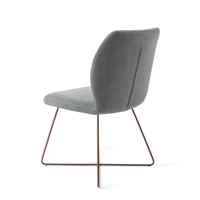 Jesper Home Ikata Breezy Blue Eetkamerstoel - Cross Rose Gold