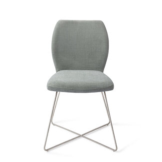 Jesper Home Ikata Breezy Blue Eetkamerstoel - Cross Steel