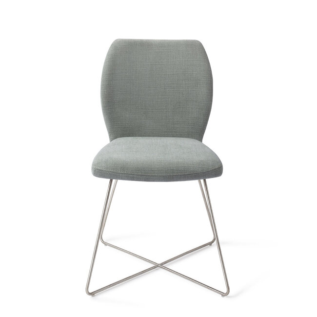 Jesper Home Ikata Breezy Blue Eetkamerstoel - Cross Steel