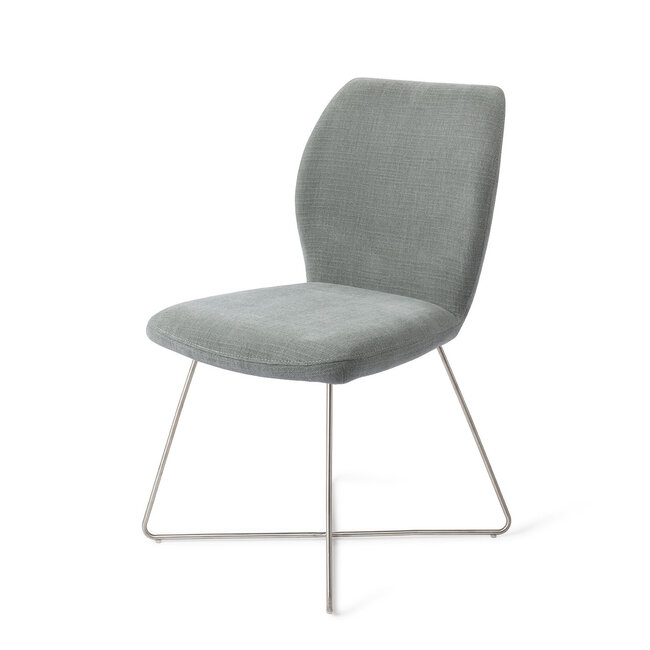 Jesper Home Ikata Breezy Blue Eetkamerstoel - Cross Steel