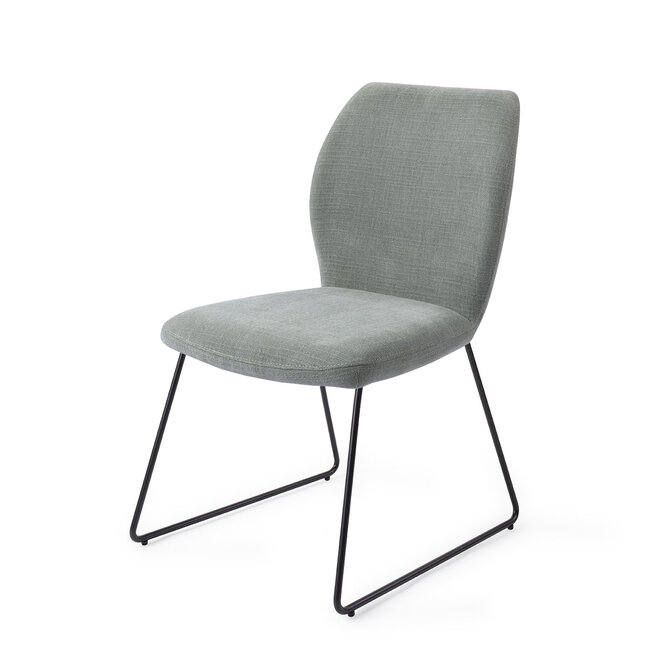 Jesper Home Ikata Breezy Blue Eetkamerstoel - Slide Black