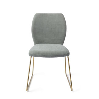 Jesper Home Ikata Breezy Blue Eetkamerstoel - Slide Gold