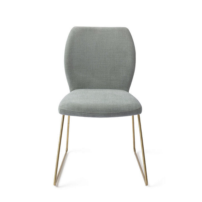 Jesper Home Ikata Breezy Blue Eetkamerstoel - Slide Gold