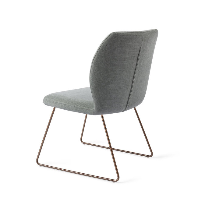 Jesper Home Ikata Breezy Blue Eetkamerstoel - Slide Rose Gold