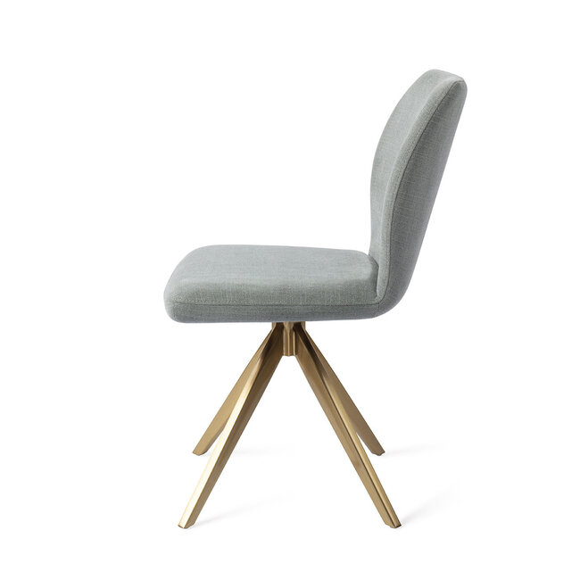 Jesper Home Ikata Breezy Blue Eetkamerstoel - Turn Gold