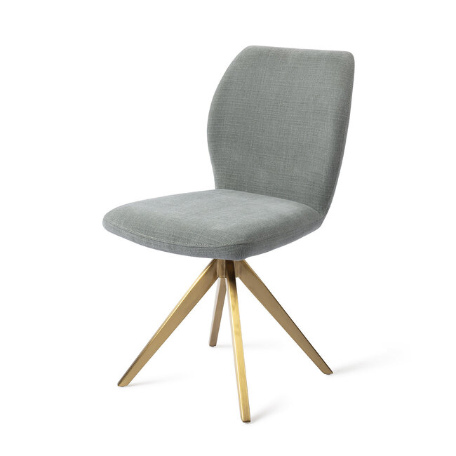 Jesper Home Ikata Breezy Blue Eetkamerstoel - Turn Gold
