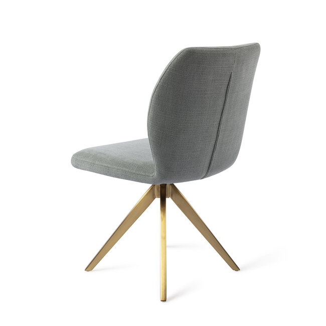 Jesper Home Ikata Breezy Blue Eetkamerstoel - Turn Gold