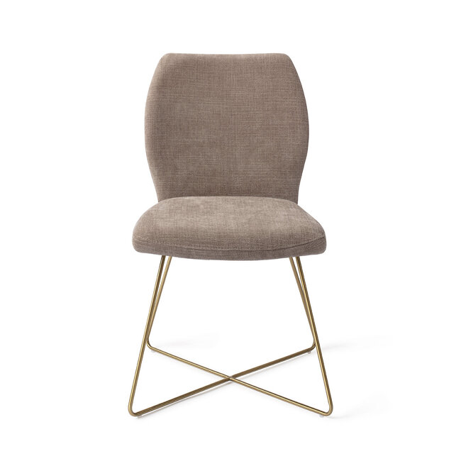 Jesper Home Ikata Mocha Mist Eetkamerstoel - Cross Gold
