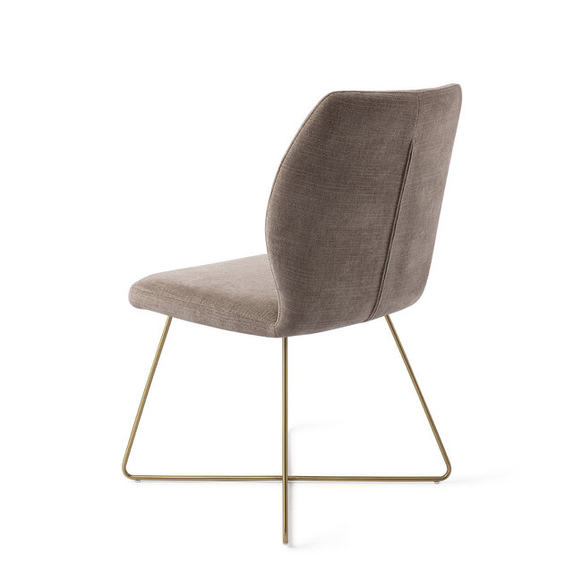 Jesper Home Ikata Mocha Mist Eetkamerstoel - Cross Gold