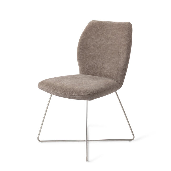Jesper Home Ikata Mocha Mist Eetkamerstoel - Cross Steel