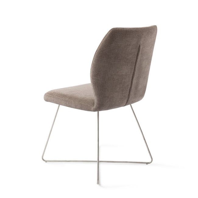 Jesper Home Ikata Mocha Mist Eetkamerstoel - Cross Steel