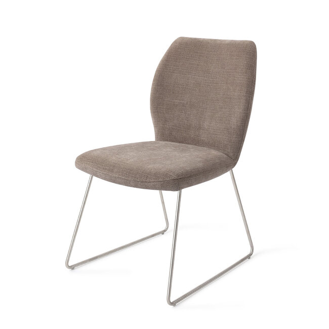 Jesper Home Ikata Mocha Mist Eetkamerstoel - Slide Steel