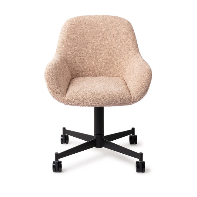 Jesper Home Kushi Flax Relax Eetkamerstoel - Caster Black